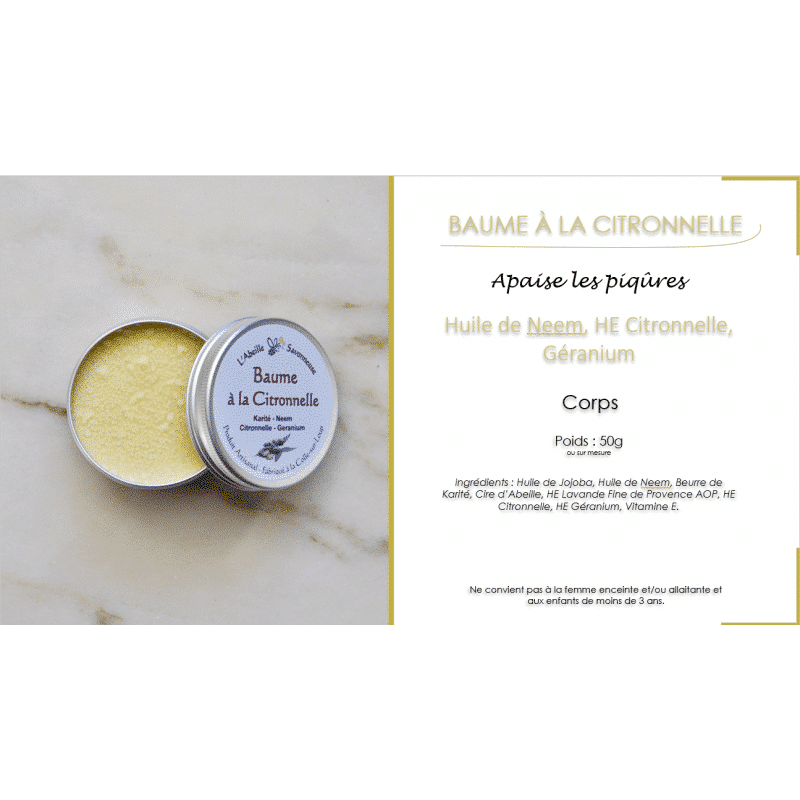 Baume à la citronnelle avec descritpion - L'Abeille Savonneuse