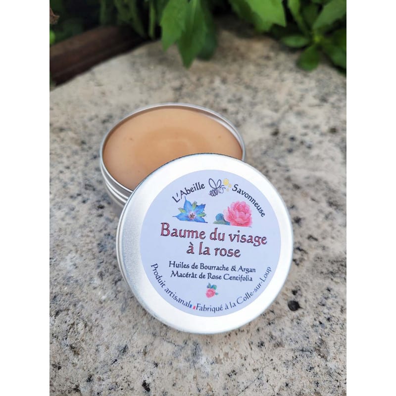 Baume du visage à la rose en pot - L'Abeille Savonneuse
