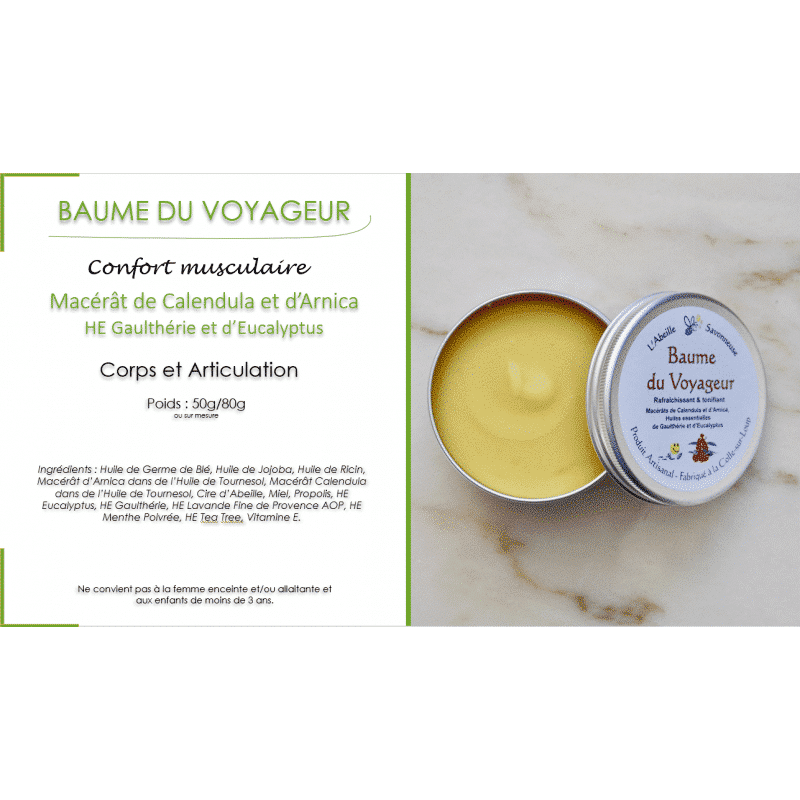 Baume du voyageur avec description - L'Abeille Savonneuse