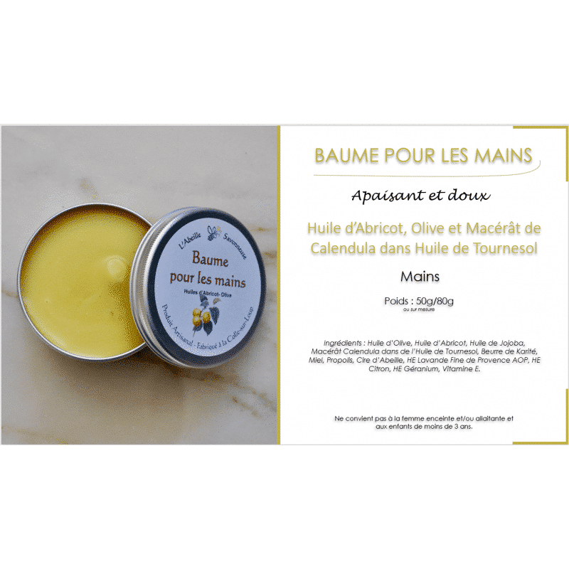 Baume pour les mains avec discription - L'Abeille Savonneuse