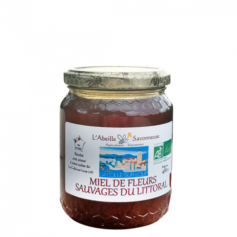 Pot de miel de fleurs sauvages du littoral - L'Abeille Savonneuse